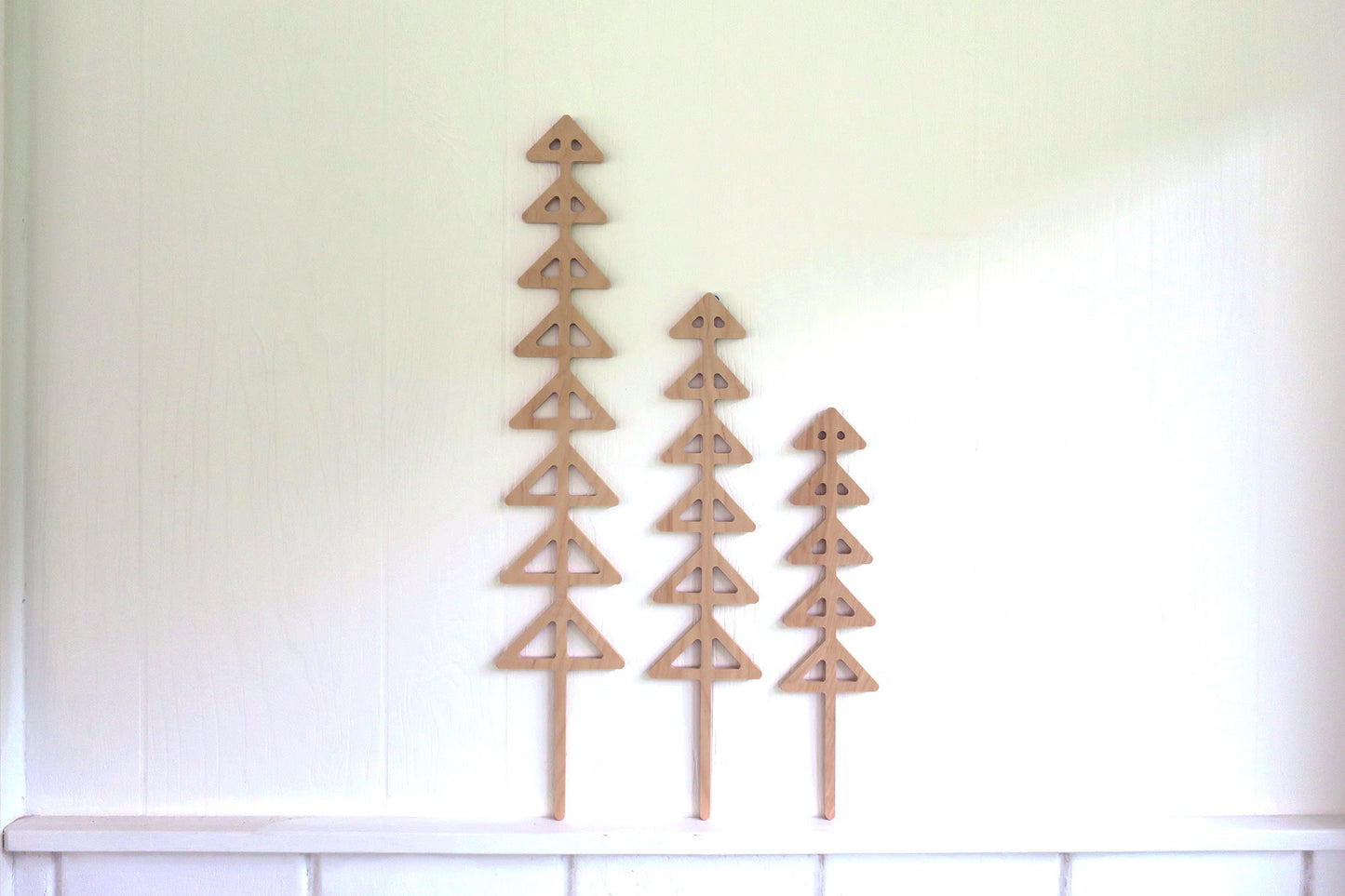 Set of 3 Scandinavian wood trees - set two