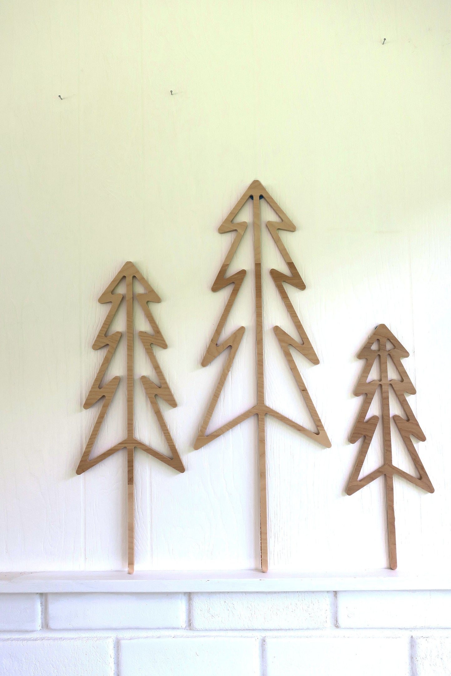 Set of 3 Scandinavian wood trees - set three