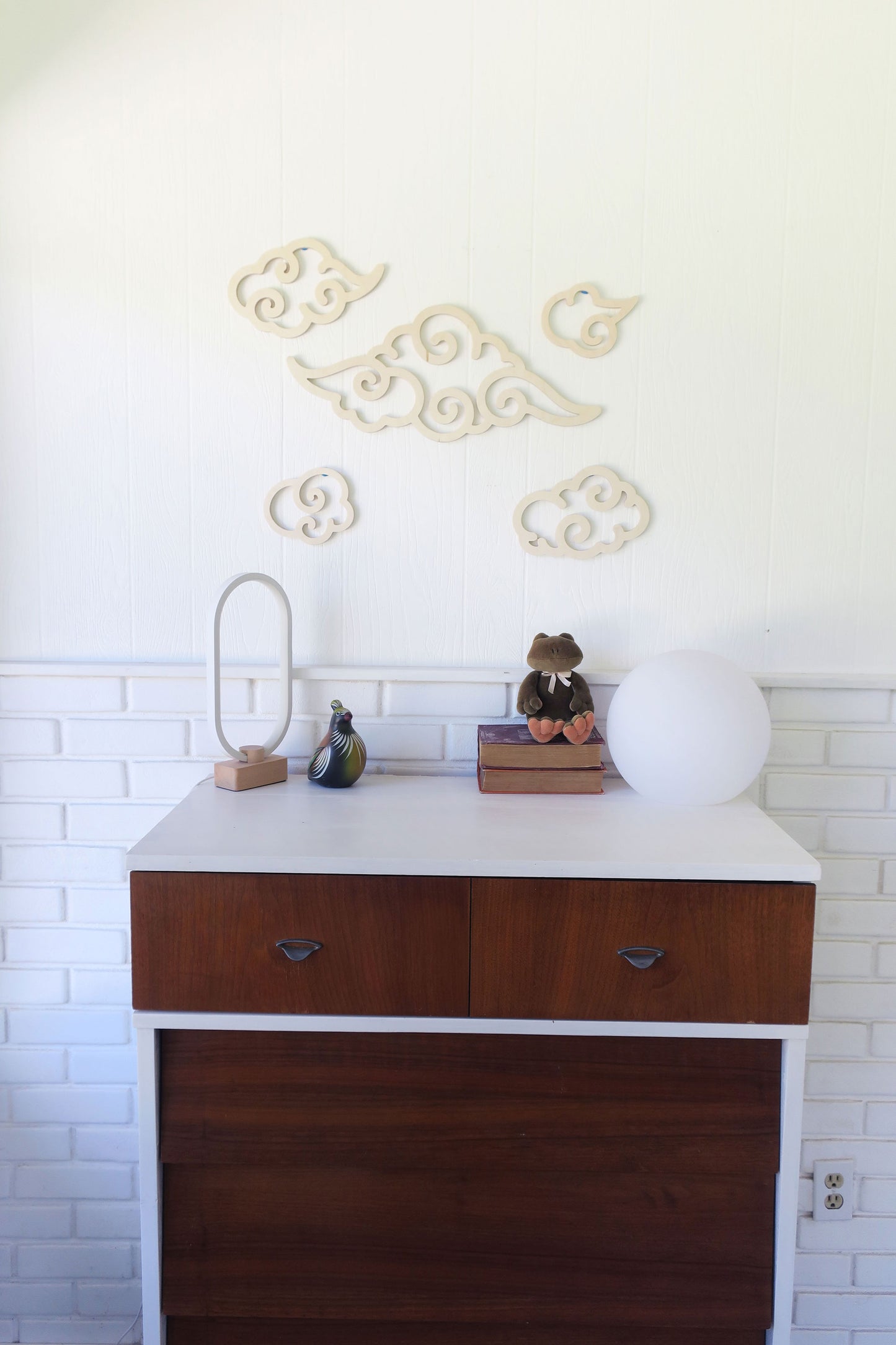 Large wood cloud set