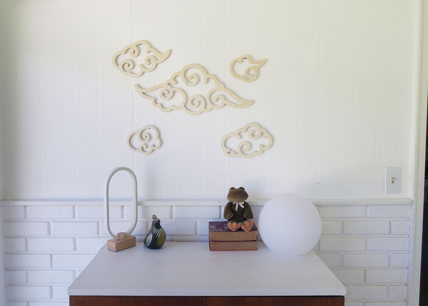 Large wood cloud set