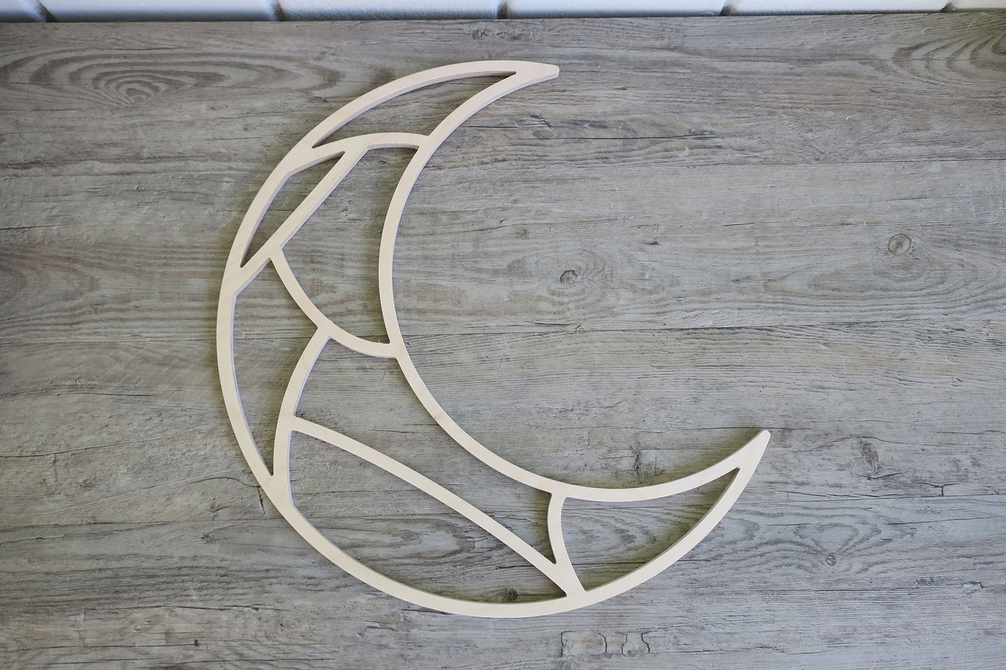 Large wood crescent moon