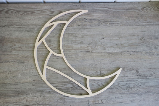 Large wood crescent moon