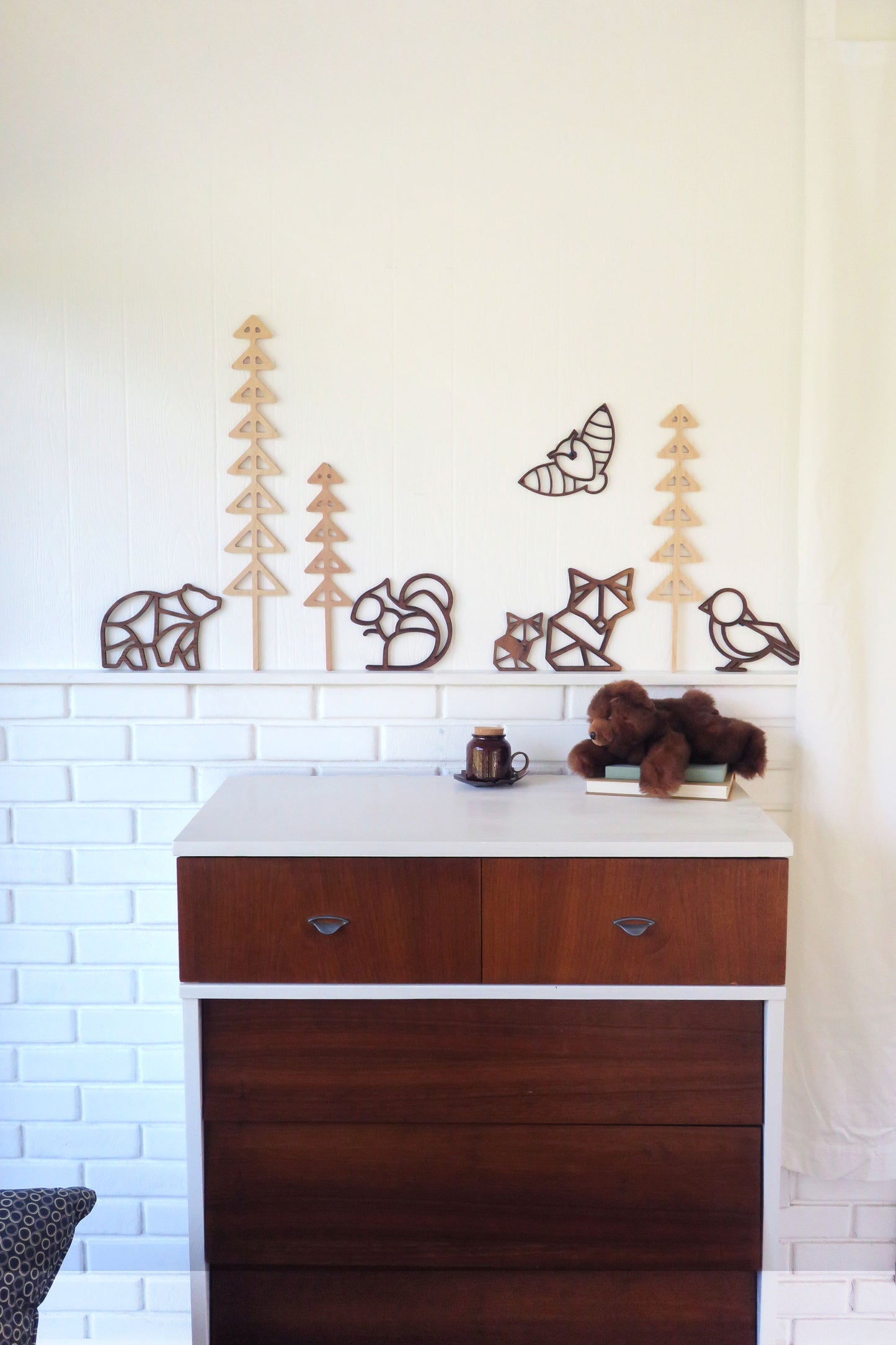 Set of 3 Scandinavian wood trees - set two