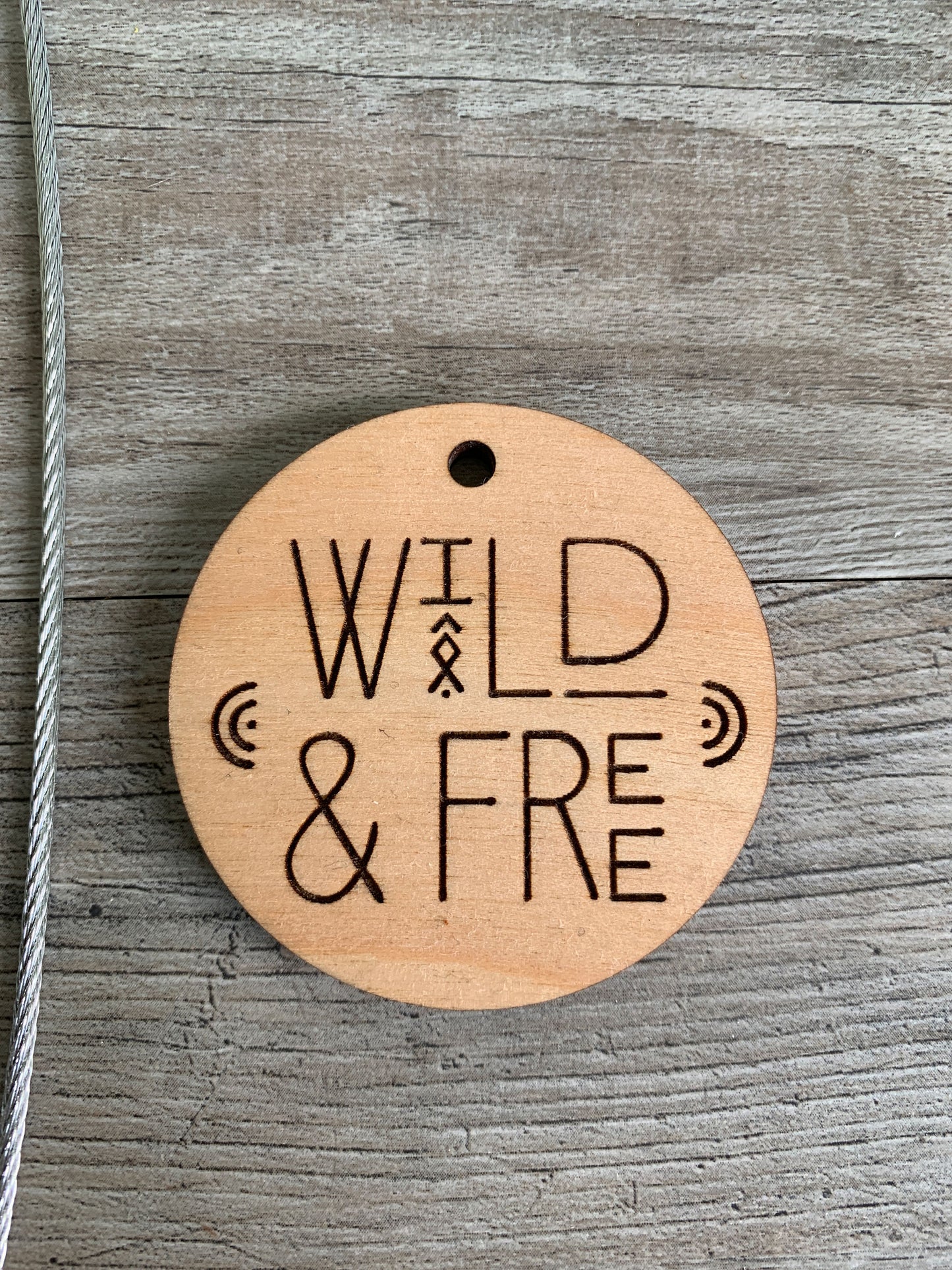 Wild & Free Wood Keychain