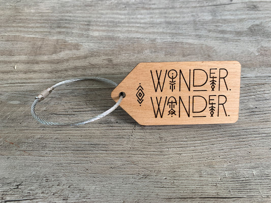 Wonder & Wander Wood Keychain