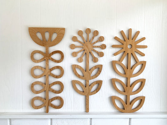 Large Scandinavian Folk Art Flowers