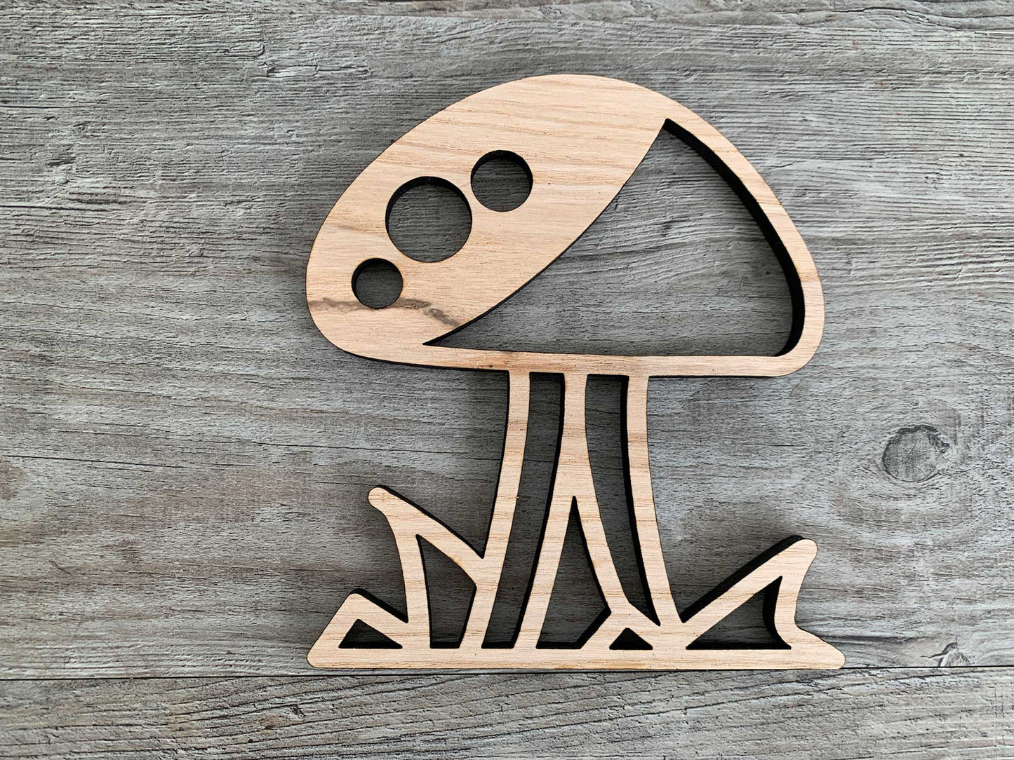 3 Wooden Mushrooms - set four