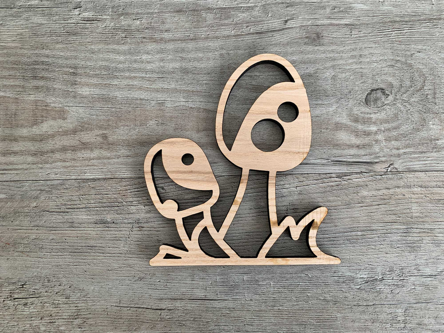 3 Wooden Mushrooms - set one