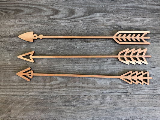Set of 3 Modern Wooden Arrows