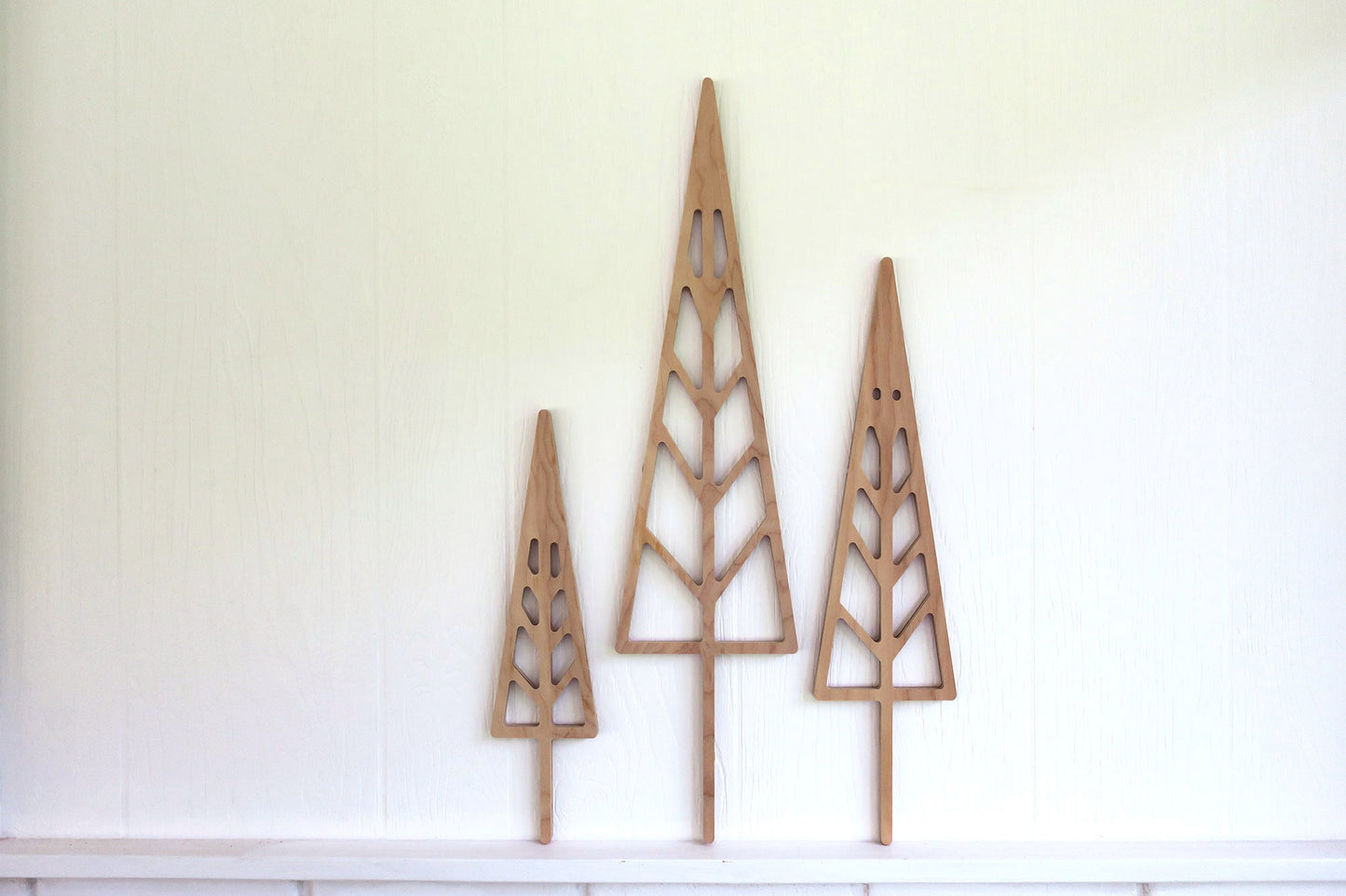 Set of 3 Scandinavian wood trees - set one