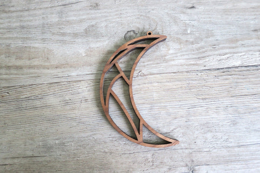 Wooden Crescent Moon Ornament