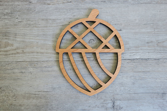 Wood Acorn Wall Decor