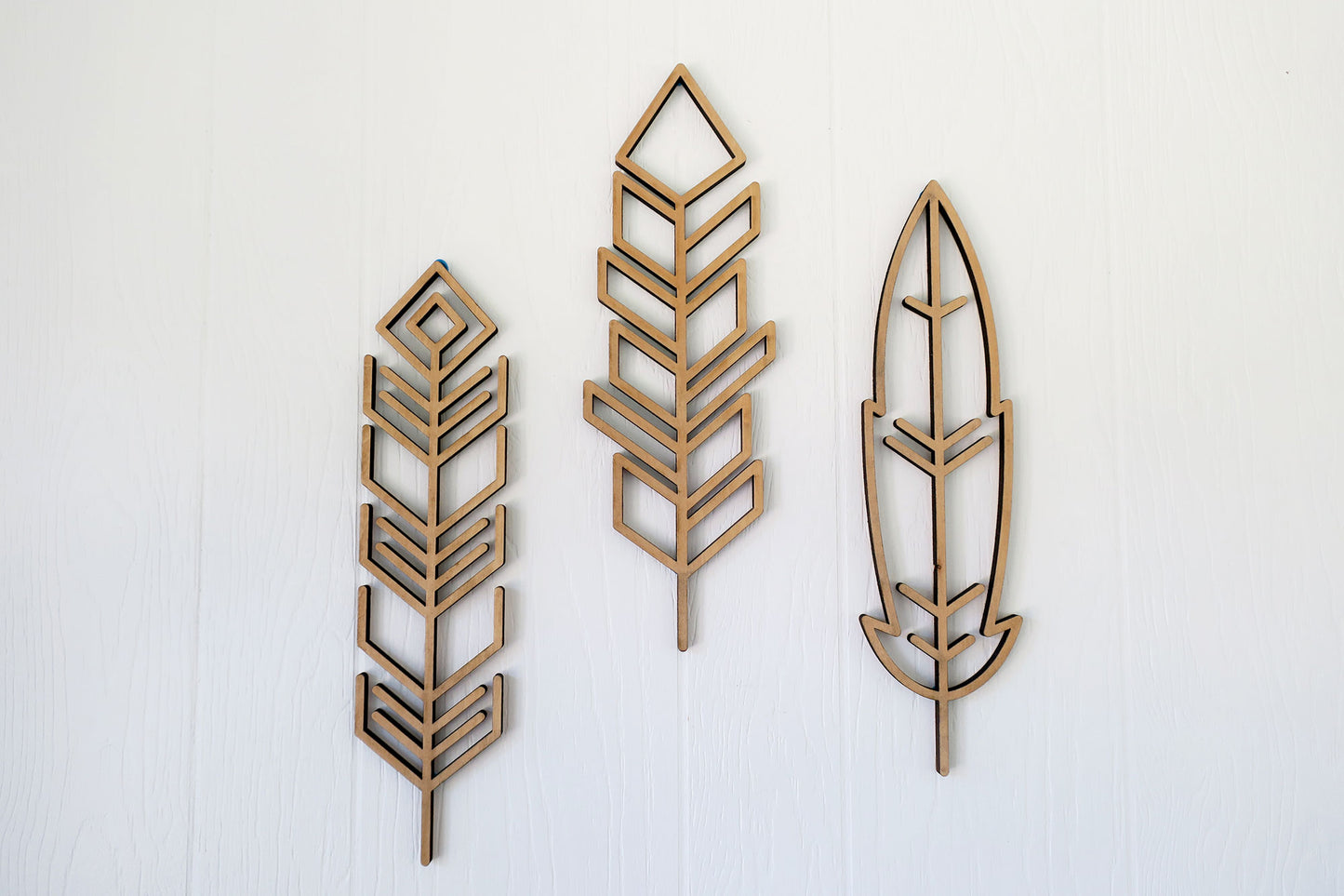 Set of 3 Wood Feathers