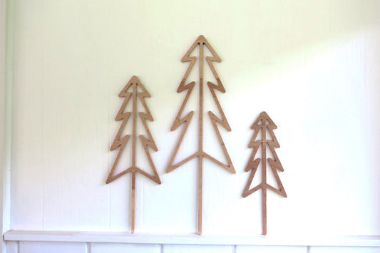 Set of 3 Scandinavian wood trees - set three