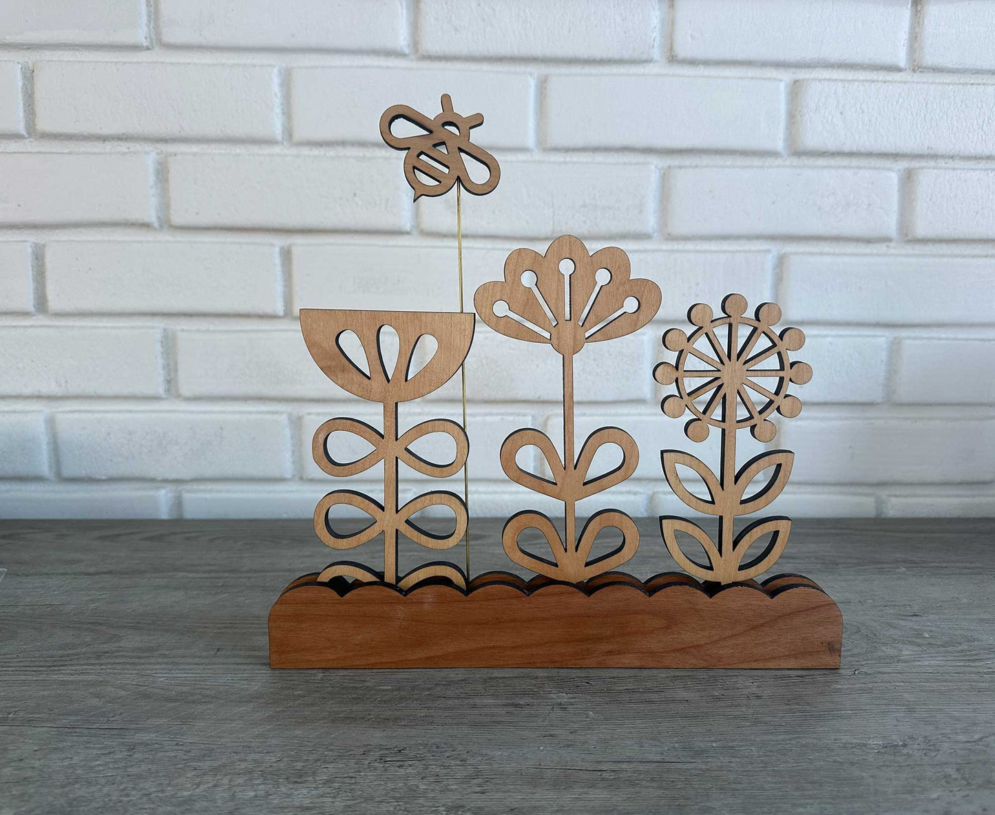 Scandinavian Folk Art Flowers in Stand