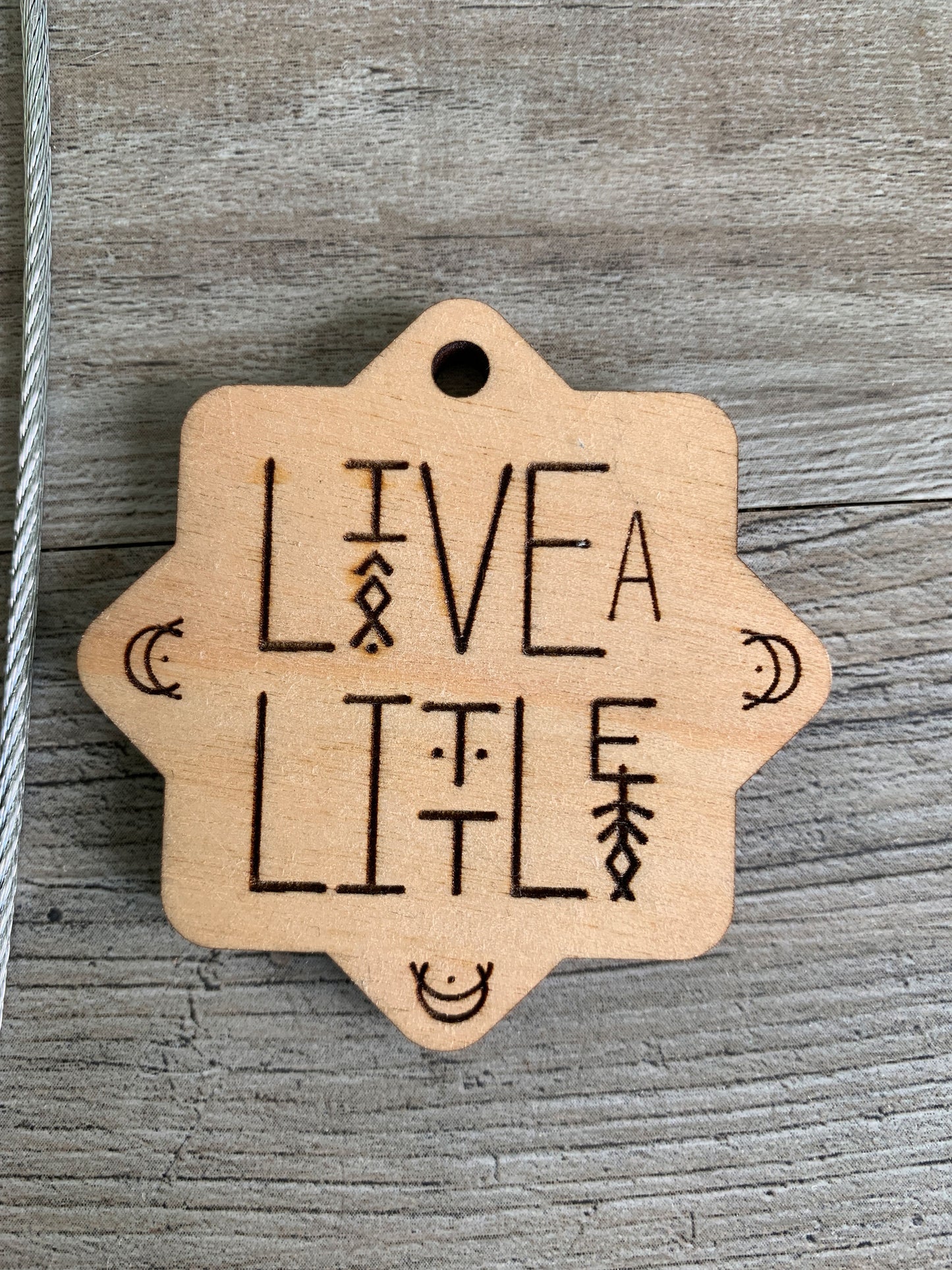 Live a Little Wood Keychain
