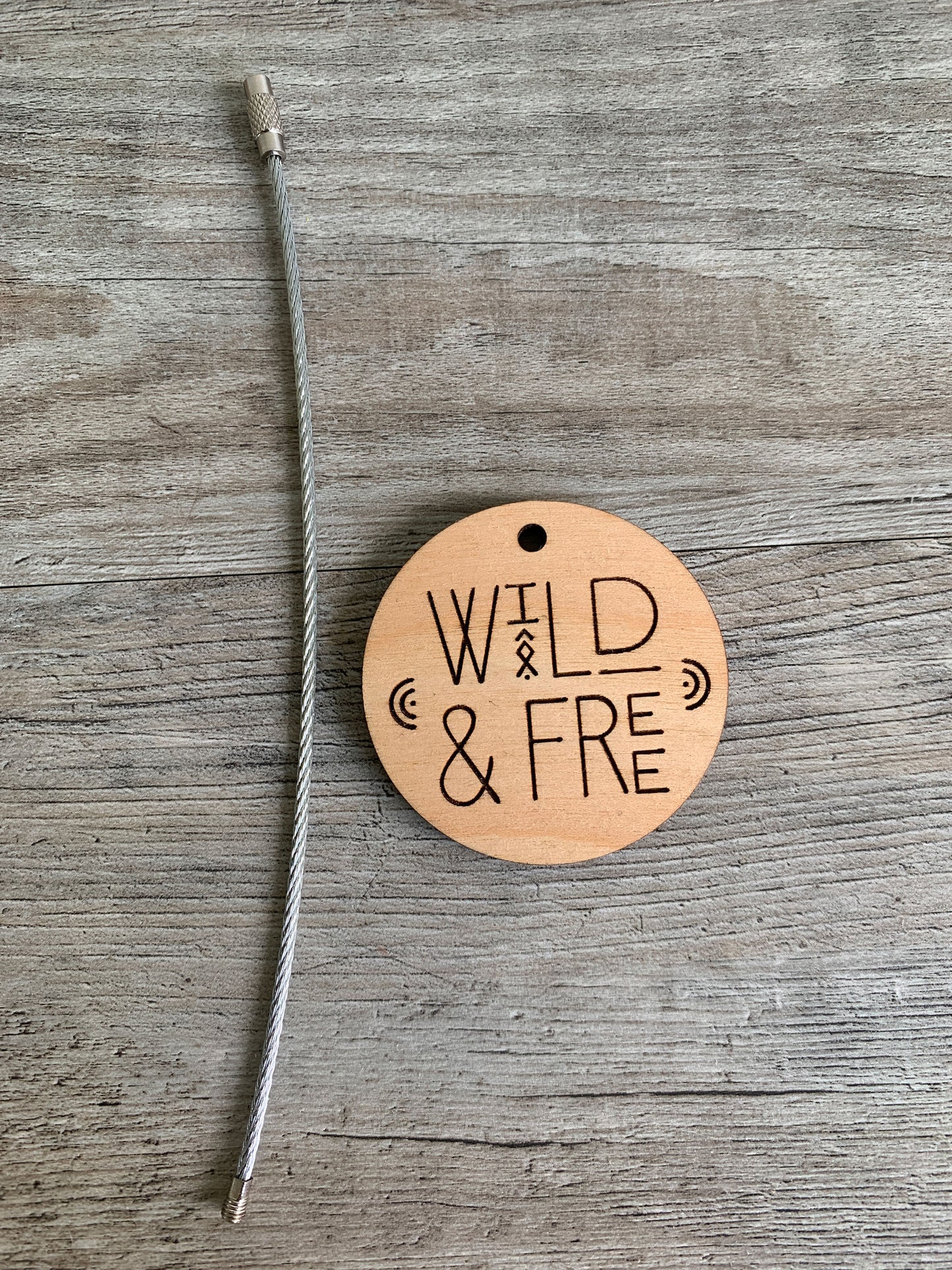Wild & Free Wood Keychain