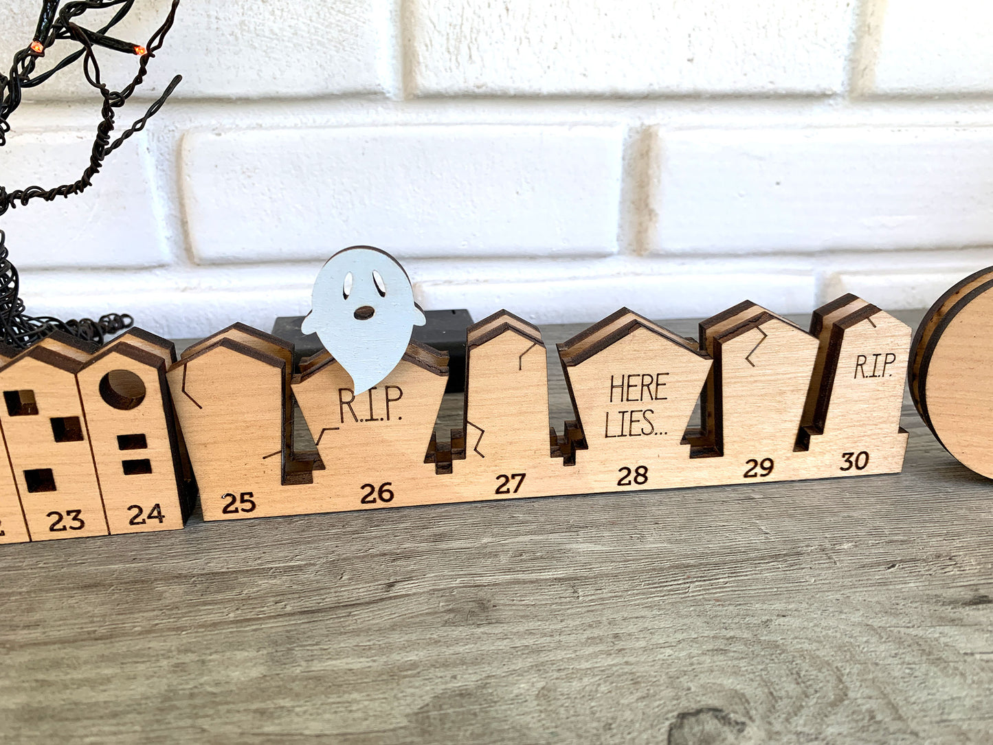 Wooden Halloween Advent Calendar for Kids or Adults