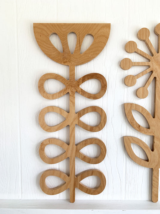 Large Scandinavian Wooden Flower Wall Decor