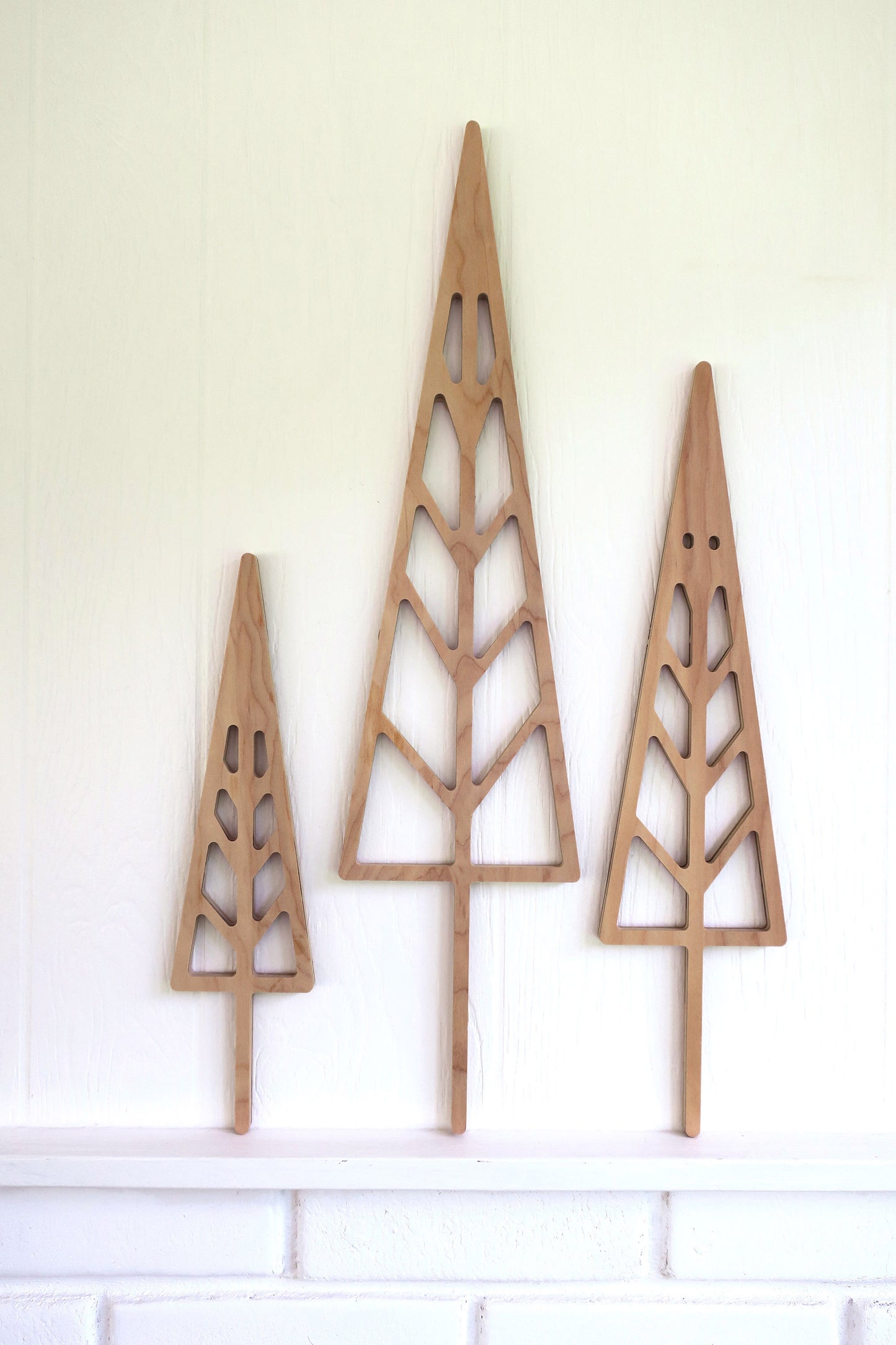 Set of 3 Scandinavian wood trees - set one